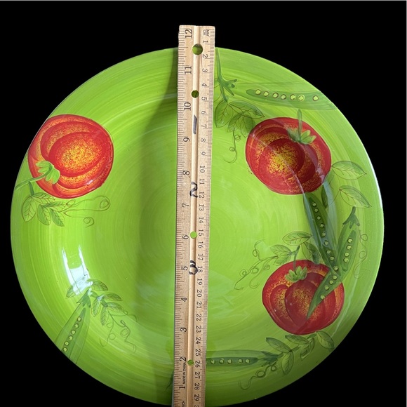 Vintage Laurie Gates Plate Tomatoes and Peas Textured 11 1/2 “dia - Picture 6 of 6